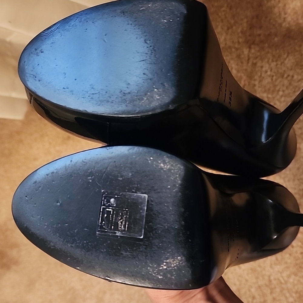 Yves Saint Laurent Black Patent Leather Tribtoo Platforms Heels - Picture 14 of 16